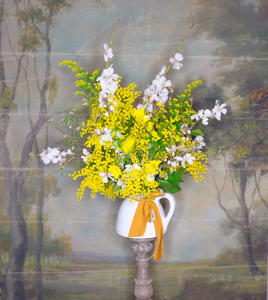 Jarra con mimosas · M